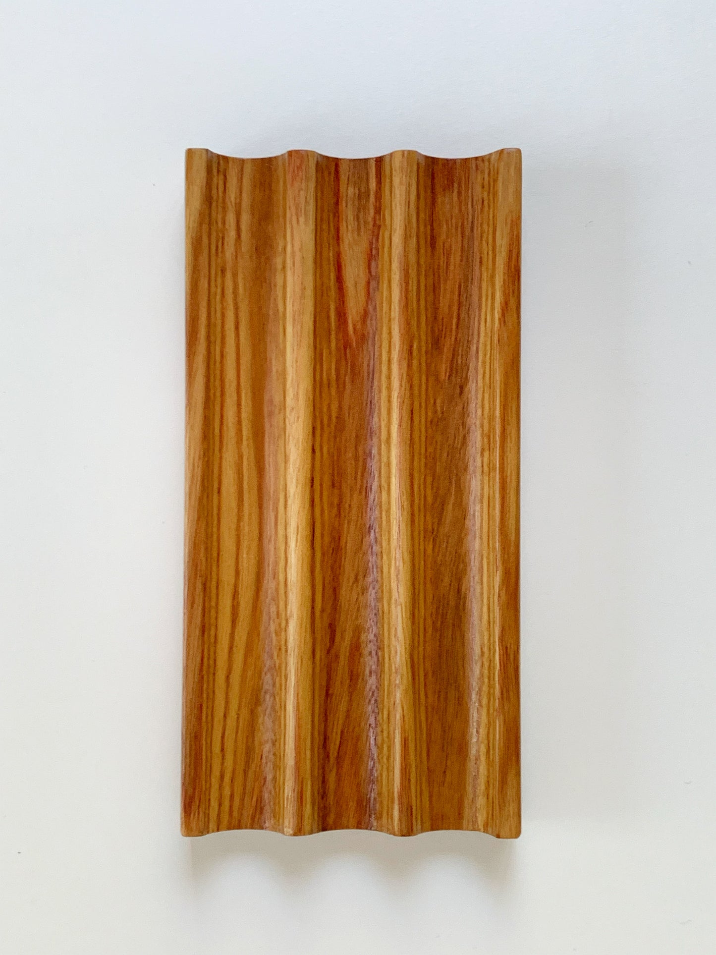 Kaze mahogany wood pen tray with three slots, displayed on a clean white background