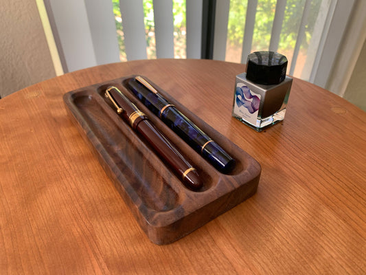 Shizuku Wood Pen Tray - Figured Walnut - Nagomi Woodworking